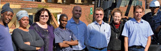 The Zest WEG Group Trichardt Branch with branch manager, Robbie Kuhn, 
in the centre.